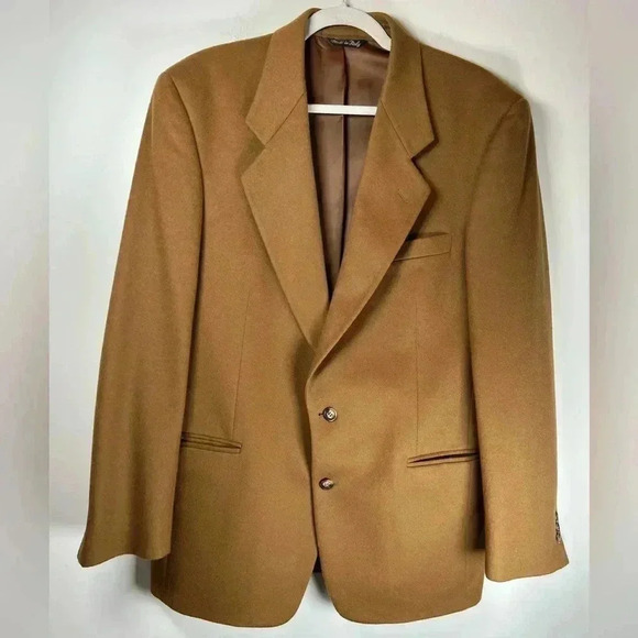 Vito Rufolo Wool Cashmere Camel Color Jacket Blazer Made In Italy Size 42 LN - Picture 2 of 8